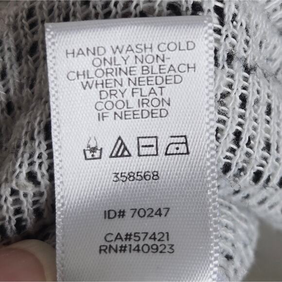 LOFT Cream & Gray Mixed Media Knit Front Panel Long Sleeve Blouse Size Small - Picture 10 of 10